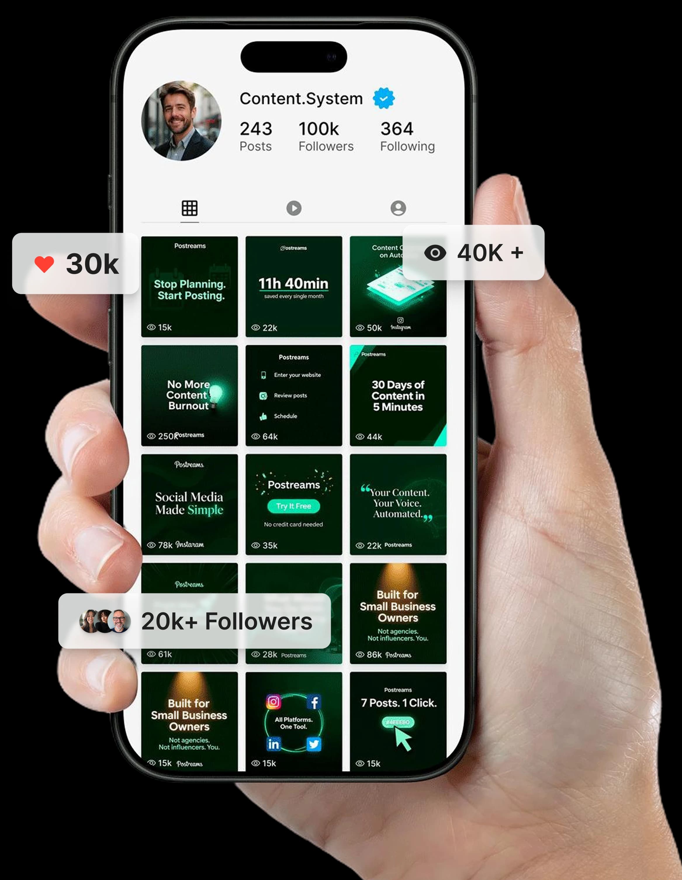 Calendar with planned content